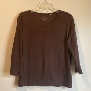Brown 3/4 sleeve tee